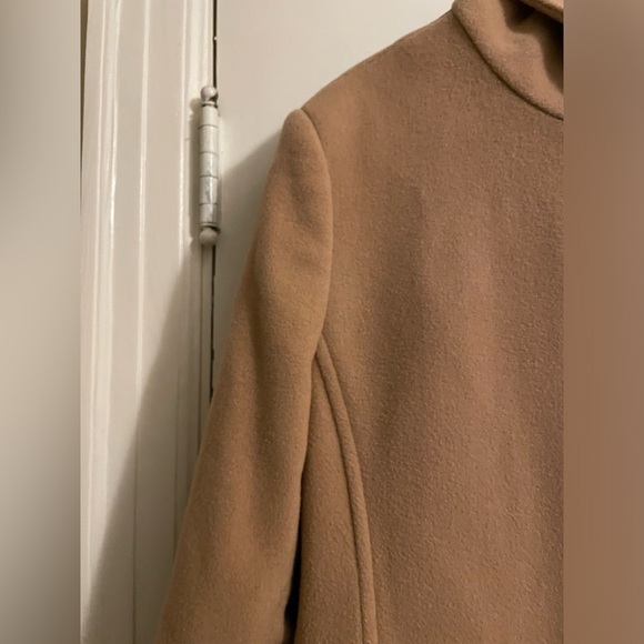 Jones New York Tan Camel Wool Cashmere Blend Long Hooded Coat Size 10 - Picture 5 of 16